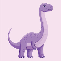 Cute cartoon Purple Dinosaur vector Illustration