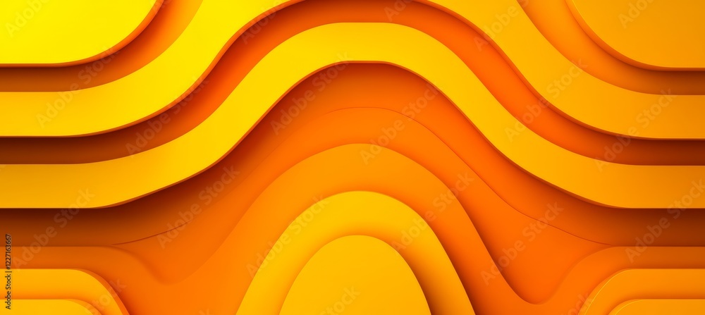 Aufkleber minimalist yellow 3d wave texture pattern background - elegant monochromatic abstract design