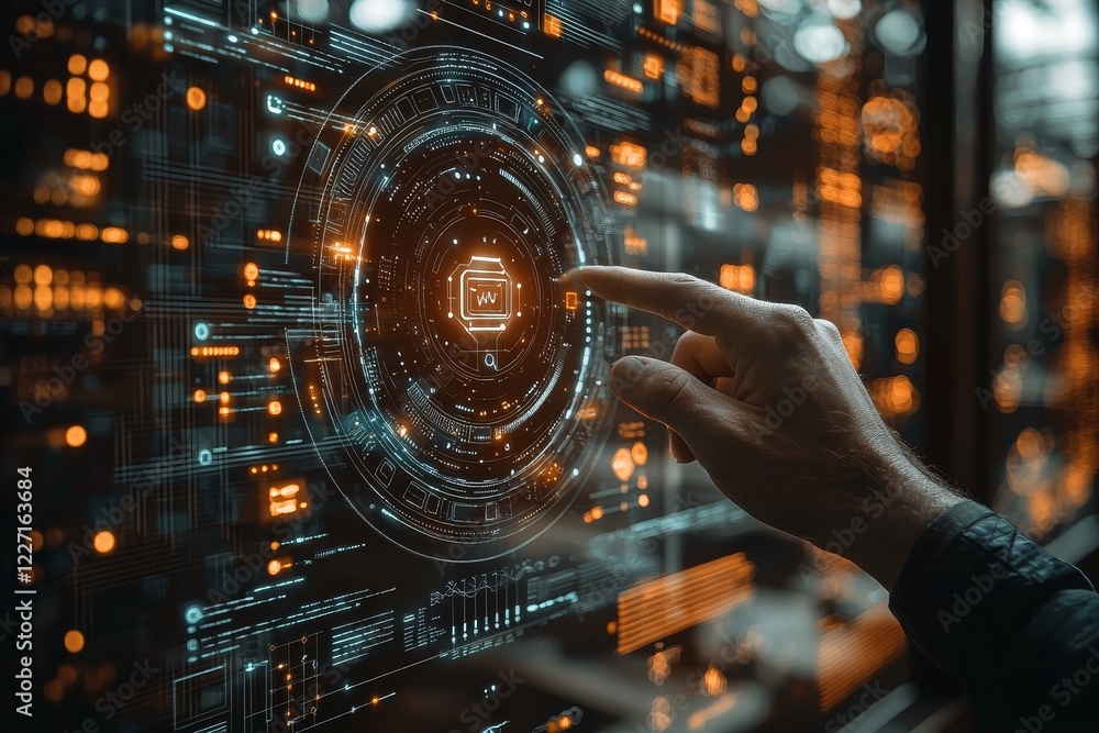 Aufkleber a businessman capitalizing on ai advancements. chat bot utilizing ai to generate stocks. ahead-of-th