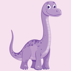 Cute cartoon Purple Dinosaur vector Illustration