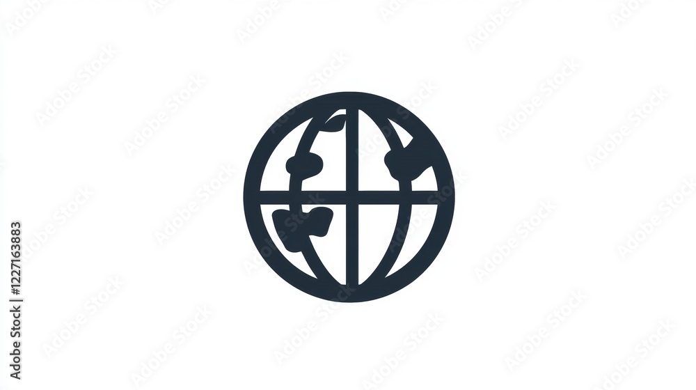 Aufkleber Global connectivity symbol representing international networks and communication in a digital world. Generative AI