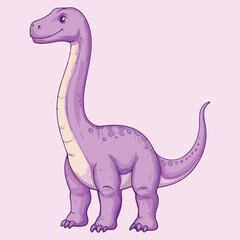 Cute cartoon Purple Dinosaur vector Illustration
