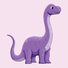 Cute cartoon Purple Dinosaur vector Illustration