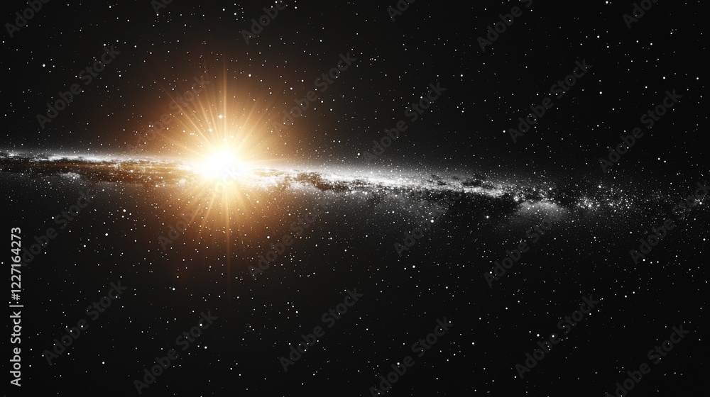 Poster lens flare glow light effect against a black background. simple to add as an overlay or screen filte