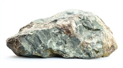 Heavy realistic rock stone isolated on white background cutout