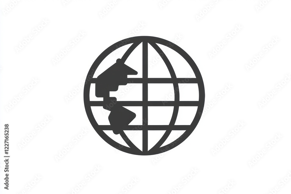 Aufkleber Global symbol representing interconnectedness and international relations in modern society. Generative AI
