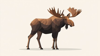Obraz premium Canadian Moose Wild Illustration in Flat Vector Style for Nature Designs