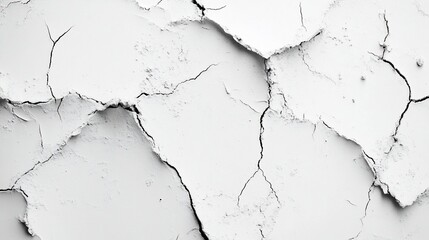 Fototapeta premium Cracked white clay texture background, dry earth, arid landscape, design element