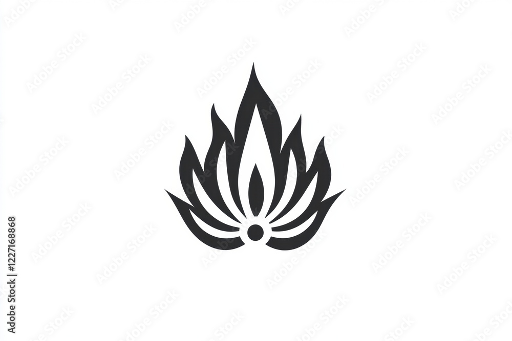 Leinwandbilder flame icon representing energy and transformation in a minimalist design for creative projects. gene