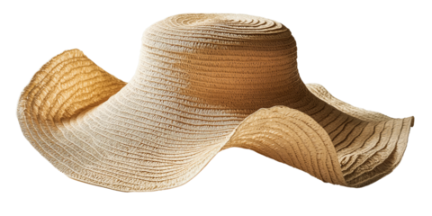 Elegant straw sun hat with wide brim, perfect for sunny days and beach outings, showcasing casual and fashionable summer style.