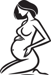 Pregnant Woman Silhouette Vector