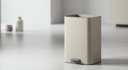 Modern Beige Step Trash Can for Bathroom Kitchen