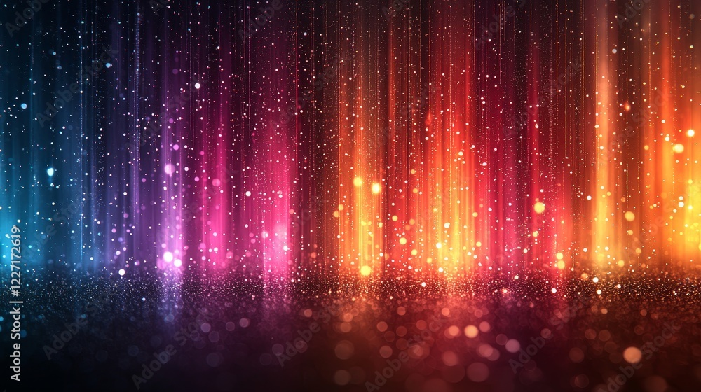 Poster an abstract multicolored background photo overlay with a dusty holographic look made using screen mo