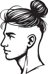 Haircut Style vector art illustration silhouette