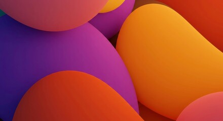 Abstract Colorful Shapes: A vibrant abstract composition featuring overlapping, smooth, organic shapes in a spectrum of warm and cool colors, creating a dynamic and visually captivating image. 