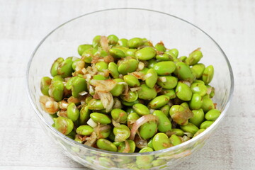 枝豆と茗荷の和え物