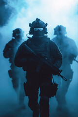 Military operation urban environment photographic art nighttime tactical concept