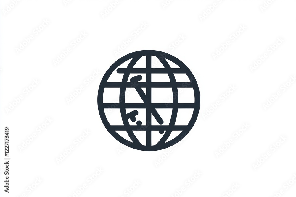 Poster globally connected symbol representing time zones and international communication. generative ai