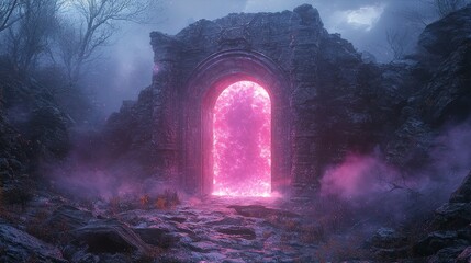 An enigmatic city in a magical world, illuminated by a haunting blue sheen, surrounded by shadowy edifices, suggesting a looming adventure or fight