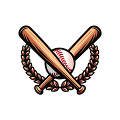 Design a vintage-style baseball logo featuring a crossed bat and ball, incorporating classic serif font and subtle shading.  Aim for a timeless, nostalgic aesthetic.