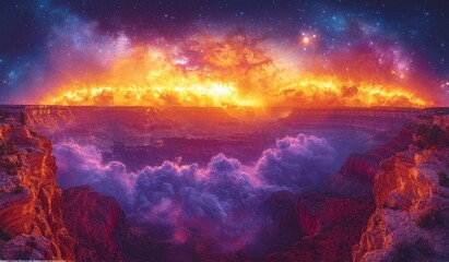 Fototapeta premium Breathtaking views of the sunset at Lipan Point in Grand Canyon National Park, Arizona, USA
