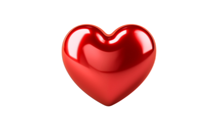 Shiny Red Heart Symbol Love Romance Valentines Day Passion