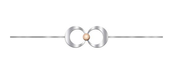 Silver Jewelry Design with Pearl, Isolated on White