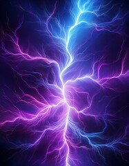 高電圧のプラズマが紫や青の稲妻のように走るテクスチャ