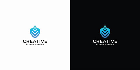 letter a and shield logo