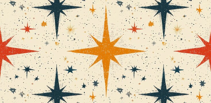 16 seamless modern atomic retro patterns from the 50s