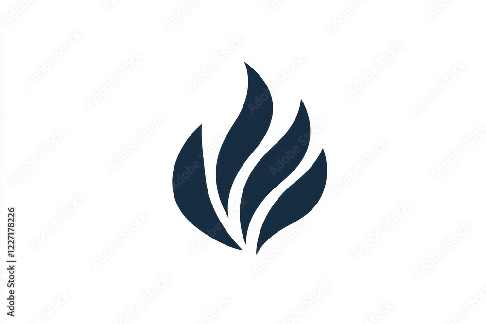 Poster flame icon representing heat and energy source suitable for various design applications and branding