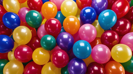 Bright and Colorful Helium Balloons Packed Together Seamlessly