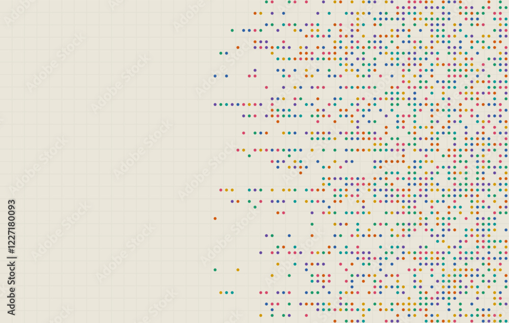 Poster digital technology background. digital data dots pattern pixel background