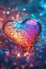Fototapeta premium hearts on shiny bokeh background. Selective focus.