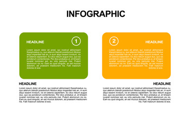 colorful 2 step infographic template for business and presentations.