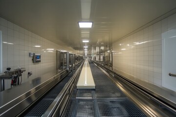 Obraz premium Kitchen equipment installation in a modern commercial kitchen at a busy restaurant during daytime hours