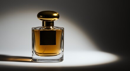 Luxury Perfume Bottle Golden Cap Amber Fragrance