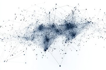 Abstract network of interconnected nodes and lines representing data visualization and information flow