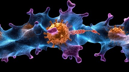 Microscopic View of Viral Infection