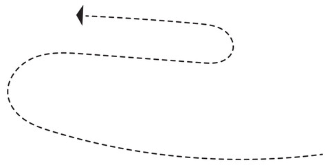 Fototapeta premium Set of hand drawn Dashed Arrows. Vector illustration. Isolated on white background. Variety Design. EPS 10