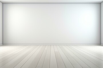 Empty room with white walls and wooden floor displaying minimalist interior design