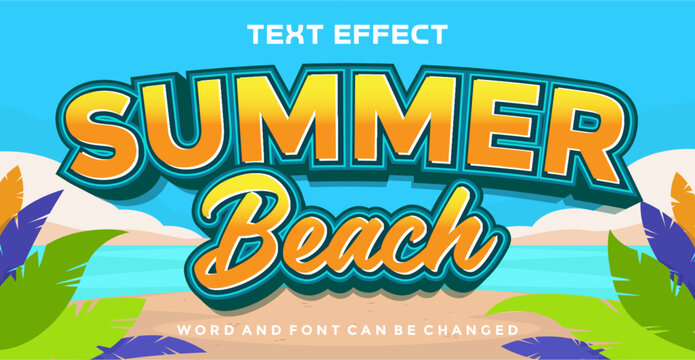 Summer beach editable text effect