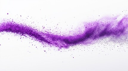 Purple powder explosion wave on white background, design element