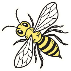  A bee sticker design illustration art
