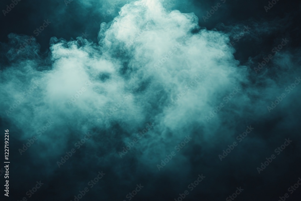 Aufkleber mysterious swirling fog softly illuminated in a dimly lit environment at night