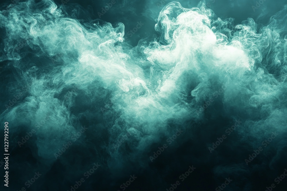Aufkleber Swirling mist envelops a darkened space, creating an ethereal atmosphere filled with mystery and intrigue
