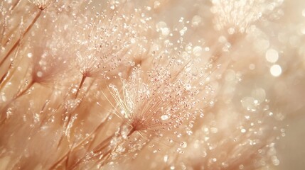 Fototapeta premium Dew-kissed wildflowers, bokeh background, nature macro, design element