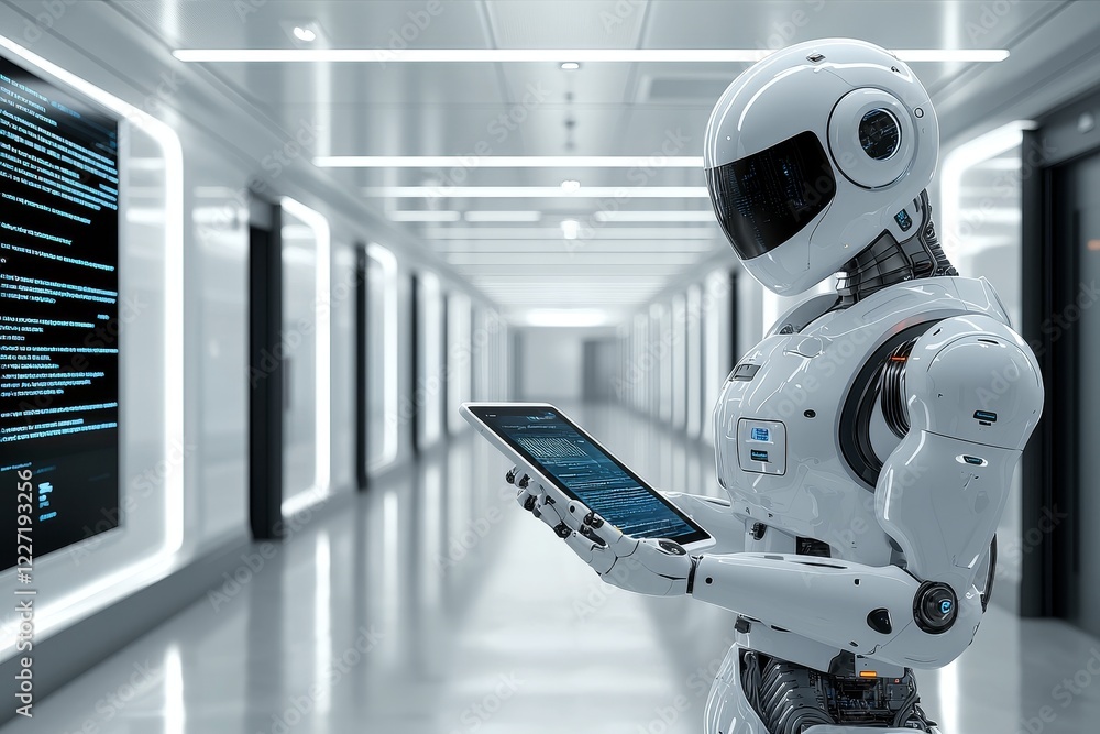 Aufkleber your virtual technical support is enhanced by a responsive ai chatbot robot assistant. generate ai