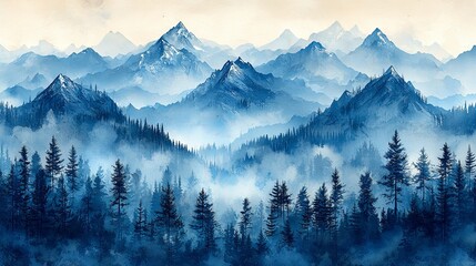 Obraz premium Sketch-style illustration of a mountain with pine trees, showcasing hand-drawn rocky peaks in black on a white background. Modern design