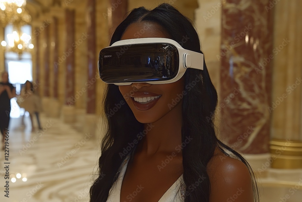 Aufkleber technological showcase of virtual reality experience in an elegant venue during a special event